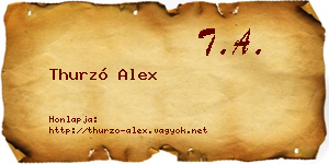 Thurzó Alex névjegykártya